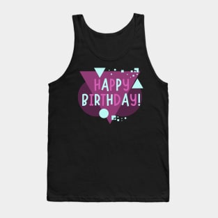 Happy Birthday in abstract print Tank Top